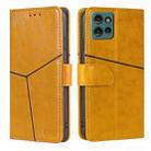 For Motorola Edge 50 5G Geometric Stitching Leather Phone Case(Yellow) - 1