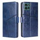 For Motorola Edge 50 5G Geometric Stitching Leather Phone Case(Blue) - 1