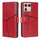For Motorola Edge 50 Ultra Geometric Stitching Leather Phone Case(Red) - 1