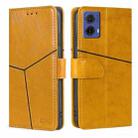 For Motorola Moto G85 5G Geometric Stitching Leather Phone Case(Yellow) - 1