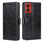 For Motorola Moto G Stylus 5G 2024 Geometric Stitching Leather Phone Case(Black) - 1