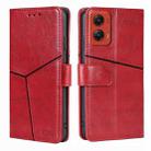 For Motorola Moto G Stylus 5G 2024 Geometric Stitching Leather Phone Case(Red) - 1