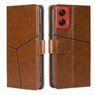 For Motorola Moto G Stylus 5G 2024 Geometric Stitching Leather Phone Case(Light Brown) - 1