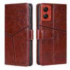 For Motorola Moto G Stylus 5G 2024 Geometric Stitching Leather Phone Case(Dark Brown) - 1