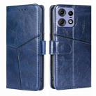 For Motorola Edge 50 Pro 5G Geometric Stitching Leather Phone Case(Blue) - 1