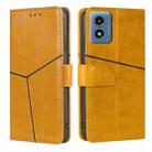 For Motorola Moto G 5G 2024 Geometric Stitching Leather Phone Case(Yellow) - 1