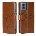 For Motorola Moto G 5G 2024 Geometric Stitching Leather Phone Case(Light Brown) - 1