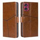 For Motorola Edge 50 Fusion 5G Geometric Stitching Leather Phone Case(Light Brown) - 1