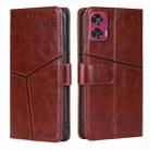 For Motorola Edge 50 Fusion 5G Geometric Stitching Leather Phone Case(Dark Brown) - 1