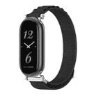 For Xiaomi Mi Band 8 Mijobs GT4 Nylon Breathable Watch Band(Black Silver) - 1