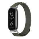 For Xiaomi Mi Band 8 Mijobs GT4 Nylon Breathable Watch Band(Army Green Silver) - 1