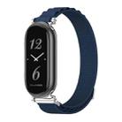 For Xiaomi Mi Band 8 Mijobs GT4 Nylon Breathable Watch Band(Midnight Blue Silver) - 1