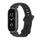 For Xiaomi Mi Band 8 / 9 / 9 NFC Mijobs GT4 Flat Hole Silicone Watch Band(Black) - 1