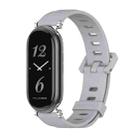 For Xiaomi Mi Band 8 Mijobs GT4 Flat Hole Silicone Watch Band(Grey Silver) - 1