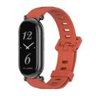 For Xiaomi Mi Band 8 Mijobs GT4 Flat Hole Silicone Watch Band(Orange Black) - 1