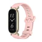 For Xiaomi Mi Band 8 / 9 / 9 NFC Mijobs GT4 Flat Hole Silicone Watch Band(Pink Light Gold) - 1