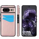 For Google Pixel 8 Litchi Leather Skin Card Slots Phone Case(Rose Gold) - 1