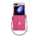 For Samsung Galaxy Z Flip5 PC Side Buckle Rose Bracelet Full Coverage Shockproof Phone Case(Red) - 1