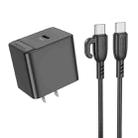 BOROFONE BAS15 Erudite PD 30W USB-C / Type-C Single Port Charger with 1m Type-C to Type-C Cable, US Plug(Black) - 1