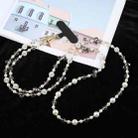 Mobile Phone Anti-lost Long Chain Flash Diamond Pearl Crossbody Lanyard(Black) - 1