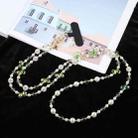 Mobile Phone Anti-lost Long Chain Flash Diamond Pearl Crossbody Lanyard(Green) - 1