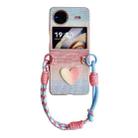 For vivo X Flip Illusory Color Leather Texture PC Phone Case with Color Strap(Pink) - 1