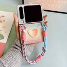 For Huawei Pura X Illusory Color Leather Texture PC Phone Case with Color Strap(Pink) - 2
