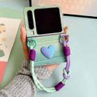 For Huawei Pura X Illusory Color Leather Texture PC Phone Case with Color Strap(Green) - 2