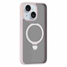 For iPhone 15 Plus ZGA Magsafe Holder PC Hybrid TPU Phone Case(Pink) - 1