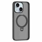 For iPhone 15 Plus ZGA Magsafe Holder PC Hybrid TPU Phone Case(Black) - 1