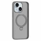 For iPhone 15 Plus ZGA Magsafe Holder PC Hybrid TPU Phone Case(Grey) - 1