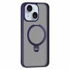 For iPhone 15 Plus ZGA Magsafe Holder PC Hybrid TPU Phone Case(Purple) - 1