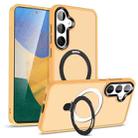 For Samsung Galaxy S23 5G MagSafe Holder Skin-feel PC Hybrid TPU Phone Case(Orange) - 1