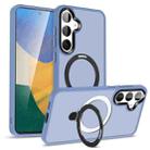 For Samsung Galaxy S23 5G MagSafe Holder Skin-feel PC Hybrid TPU Phone Case(Grey Blue) - 1