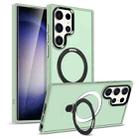 For Samsung Galaxy S23 Ultra MagSafe Holder Skin-feel PC Hybrid TPU Phone Case(Light Green) - 1