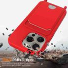 For iPhone 12 Pro Max Integrated Card Bag Solid Color Liquid Silicone Phone Case with Lanyard(Red) - 2