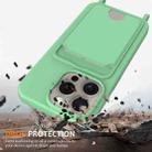 For iPhone 12 Pro Max Integrated Card Bag Solid Color Liquid Silicone Phone Case with Lanyard(Green) - 2