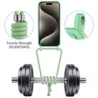 For iPhone 12 Pro Max Integrated Card Bag Solid Color Liquid Silicone Phone Case with Lanyard(Green) - 3