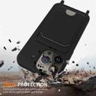 For iPhone 12 Pro Integrated Card Bag Solid Color Liquid Silicone Phone Case with Lanyard(Black) - 2