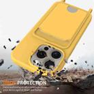 For iPhone 16 Pro Max Integrated Card Bag Solid Color Liquid Silicone Phone Case with Lanyard(Yellow) - 2