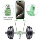 For iPhone 16 Pro Integrated Card Bag Solid Color Liquid Silicone Phone Case with Lanyard(Green) - 3