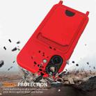 For iPhone 16 Plus Integrated Card Bag Solid Color Liquid Silicone Phone Case with Lanyard(Red) - 2