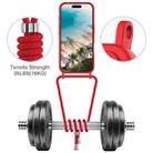 For iPhone 16 Plus Integrated Card Bag Solid Color Liquid Silicone Phone Case with Lanyard(Red) - 3