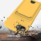 For iPhone 16e Integrated Card Bag Solid Color Liquid Silicone Phone Case with Lanyard(Yellow) - 2