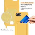 For iPhone 16e Integrated Card Bag Solid Color Liquid Silicone Phone Case with Lanyard(Yellow) - 3
