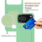 For iPhone 17 Pro Integrated Card Bag Solid Color Liquid Silicone Phone Case with Lanyard(Green) - 3