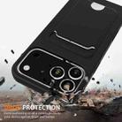 For iPhone 17 Pro Integrated Card Bag Solid Color Liquid Silicone Phone Case with Lanyard(Black) - 2
