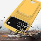 For iPhone 17 Pro Integrated Card Bag Solid Color Liquid Silicone Phone Case with Lanyard(Yellow) - 2