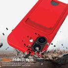 For iPhone 17 Integrated Card Bag Solid Color Liquid Silicone Phone Case with Lanyard(Red) - 2