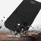 For iPhone 17 Integrated Card Bag Solid Color Liquid Silicone Phone Case with Lanyard(Black) - 2